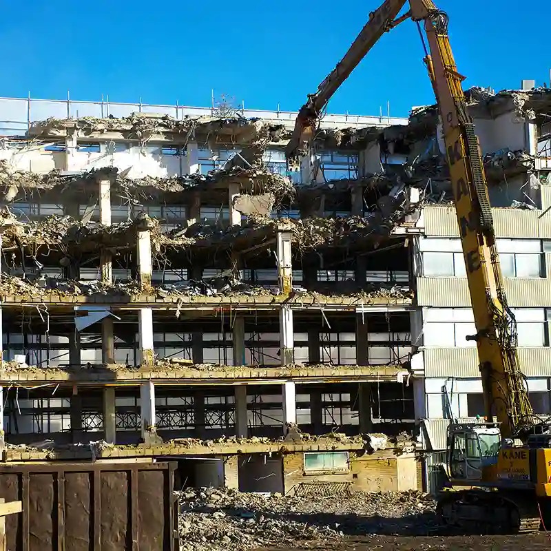 A building being demolished