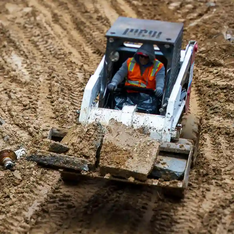 excavator on a development site