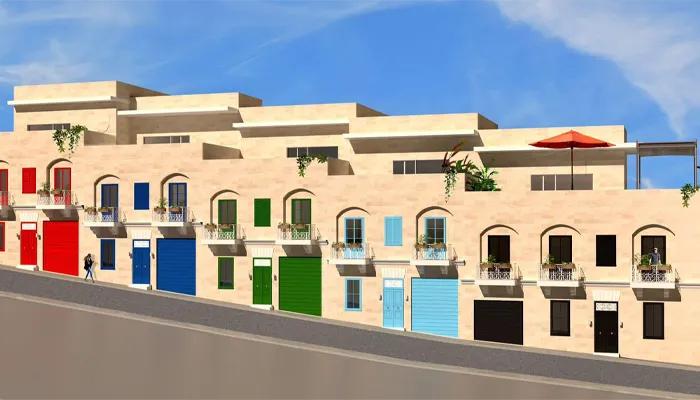 all pieta townhouses facade